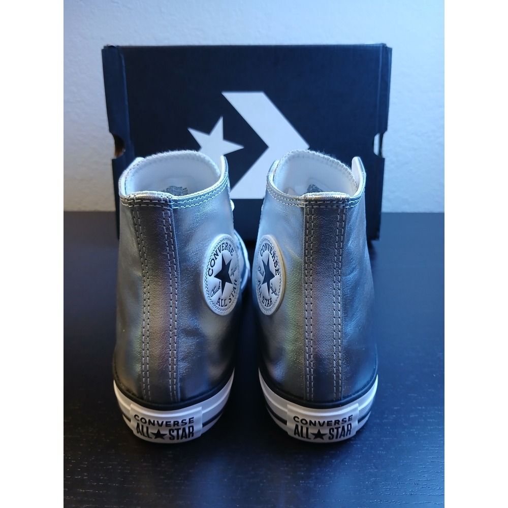 Converse Chuck Taylor All Star Hi Metallic Granite Silver Womens 7.5 A14875C New - Picture 7 of 12